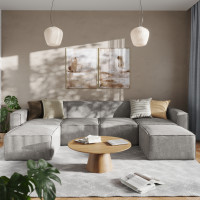 Flash Furniture IS-IT2231-6PCSEC-GRY-GG Bridgetown Luxury Modular 6 Piece Sectional Sofa, Gray