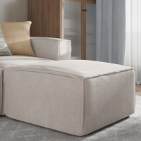 Flash Furniture IS-IT2231-OT-CRM-GG Bridgetown Luxury Modular Sectional Sofa, Ottoman Seat, Cream