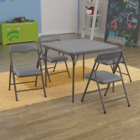 Flash Furniture JB-9-KID-GY-GG Kids Gray 5 Piece Folding Table and Chair Set