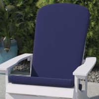 Flash Furniture JJ-CSN14501-BL-2-GG Charlestown Set of 2 All Weather Indoor/Outdoor High Back Adirondack Chair Cushions, Patio Furniture Replacement Cushions - Blue