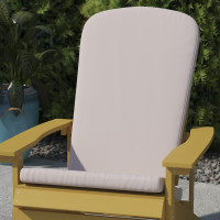Flash Furniture JJ-CSN14501-CREAM-2-GG Charlestown Set of 2 All Weather Indoor/Outdoor High Back Adirondack Chair Cushions, Patio Furniture Replacement Cushions - Cream