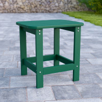 Flash Furniture JJ-T14001-GRN-GG Charlestown All-Weather Poly Resin Wood Adirondack Side Table in Green