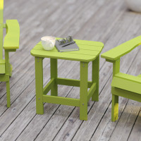 Flash Furniture JJ-T14001-LM-GG Charlestown Tiered Commercial Poly Resin Adirondack Side Table - Lime Green - All-Weather - Indoor/Outdoor