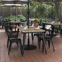 Flash Furniture JJ-T146120-BRBK-GG Declan Commercial Indoor/Outdoor Dining Table with Umbrella Hole, 30