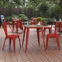 Flash Furniture JJ-T14619-60-BRRD-GG Declan Commercial Grade Indoor/Outdoor Dining Table, 23.75