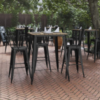 Flash Furniture JJ-T14619H-80-BRBK-GG Declan Commercial Indoor/Outdoor Bar Top Table, 31.5