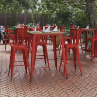 Flash Furniture JJ-T14619H-80-BRRD-GG Declan Commercial Indoor/Outdoor Bar Top Table, 31.5
