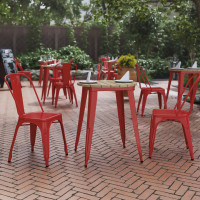 Flash Furniture JJ-T14623-60-BRRD-GG Declan Commercial Grade Indoor/Outdoor Dining Table, 23.75