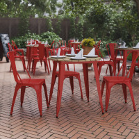 Flash Furniture JJ-T14623-80-BRRD-GG Declan Commercial Grade Indoor/Outdoor Dining Table, 30