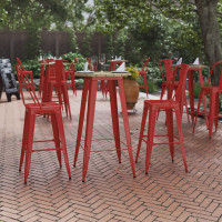 Flash Furniture JJ-T14623H-60-BRRD-GG Declan Commercial Indoor/Outdoor Bar Top Table, 23.75