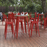 Flash Furniture JJ-T14623H-76-BRRD-GG Declan Commercial Indoor/Outdoor Bar Top Table, 30