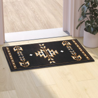 Flash Furniture KP-RGB9072-23-BN-GG Amado Collection Southwestern 2' x 3' Brown Area Rug - Olefin Accent Rug with Jute Backing - Living Room, Bedroom, Entryway