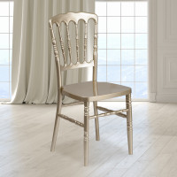 Flash Furniture LE-L-MON-GD-GG Hercules Series Gold Resin Stacking Napoleon Chair