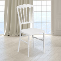 Flash Furniture LE-L-MON-WH-GG Hercules Series White Resin Stacking Napoleon Chair
