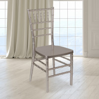 Flash Furniture LE-PEWTER-GG HERCULES PREMIUM Series Pewter Resin Stacking Chiavari Chair 