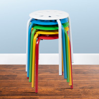 Flash Furniture LE-S1-MC-GG Plastic Nesting Stack Stools, 17.5