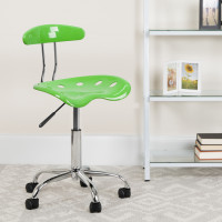 Flash Furniture Vibrant Apple Green and Chrome Computer Task Chair with Tractor Seat LF-214-APPLEGREEN-GG