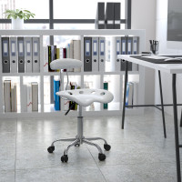 Flash Furniture Vibrant Silver and Chrome Computer Task Chair with Tractor Seat LF-214-SILVER-GG
