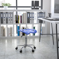 Flash Furniture Vibrant Nautical Blue Tractor Seat and Chrome Stool LF-214A-NAUTICALBLUE-GG
