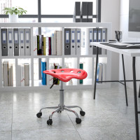 Flash Furniture Vibrant Red Tractor Seat and Chrome Stool LF-214A-RED-GG