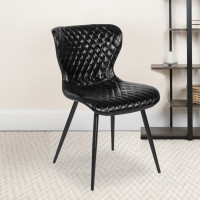 Flash Furniture LF-9-07A-BLK-GG Bristol Contemporary Upholstered Chair in Black Vinyl 