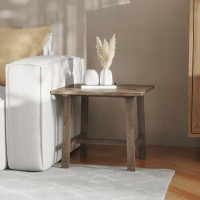 Flash Furniture LFS-4005-RSTBRN-GG Eli Solid Wood Farmhouse End Table, Trestle Style Accent Table in Rustic Brown