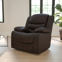 Flash Furniture Plush Brown Leather Rocker Recliner MEN-DSC01078-BRN-GG