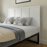 Flash Furniture MG-9708QHB-Q-WHT-GG Oliver Queen Size Four Panel Wooden Adjustable Headboard for Universal Metal Bed Frames in White