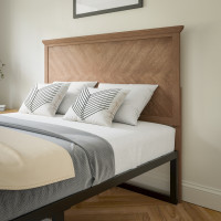 Flash Furniture MG-97881-FHB-F-LTBRN-GG Fiona Full Size Herringbone Wooden Adjustable Headboard for Universal Metal Bed Frames Light Brown