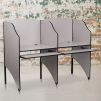 Flash Furniture Add-On Study Carrel in Nebula Grey Finish MT-M6202-GY-ADD-GG