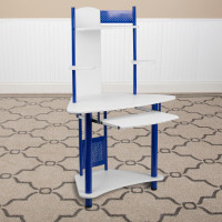 Flash Furniture Blue Corner Computer Desk with Hutch NAN-JN-2705-BL-GG