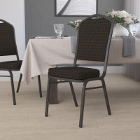 Flash Furniture Hercules Crown Back Stacking Banquet Chair Brown Fabric - Gold Vein Frame NG-C01-BROWN-GV-GG