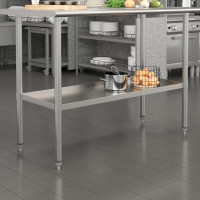 Flash Furniture NH-GU-2448-GG Galvanized Under Shelf for Prep and Work Tables - Adjustable Lower Shelf for 24