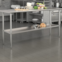 Flash Furniture NH-GU-3072-GG Galvanized Under Shelf for Prep and Work Tables - Adjustable Lower Shelf for 30