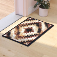 Flash Furniture OKR-RG1106-23-BN-GG Teagan Collection Southwestern 2' x 3' Brown Area Rug - Olefin Rug with Jute Backing - Entryway, Living Room, Bedroom