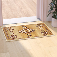 Flash Furniture OKR-RG1113-23-BG-GG Lodi Collection Southwestern 2' x 3' Brown Area Rug - Olefin Rug with Jute Backing for Hallway, Entryway, Bedroom, Living Room