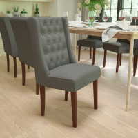 Flash Furniture QY-A91-GY-GG HERCULES Preston Series Gray Fabric Tufted Parsons Chair 