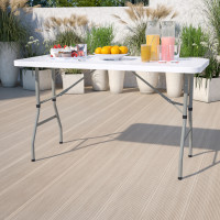 Flash Furniture RB-3050ADJ-GG 30''W x 60''L Height Adjustable Granite White Plastic Folding Table 