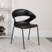 Flash Furniture RUT-4-BK-GG HERCULES Series 440 lbs Capacity Black Stack Chair