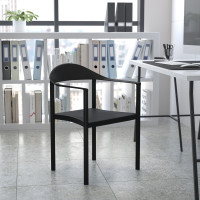 Flash Furniture HERCULES Series 1000 lb. Capacity Black Plastic Cafe Stack Chair RUT-418-BK-GG