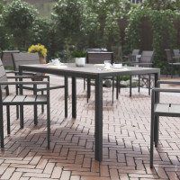 Flash Furniture SB-TB269-GRY-GG Finch Commercial Grade Outdoor Dining Table 55