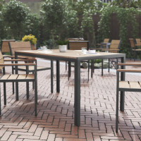 Flash Furniture SB-TB269-NAT-GG Finch Commercial Grade Outdoor Dining Table 55