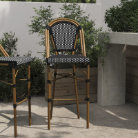 Flash Furniture SDA-AD642001-BS-BKWH-NAT-GG Bordeaux Stackable Indoor/Outdoor French Bistro 30
