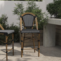 Flash Furniture SDA-AD642001-CS-BKWH-NAT-GG Bordeaux Stackable Indoor/Outdoor French Bistro 26