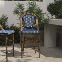 Flash Furniture SDA-AD642001-CS-NVYWH-NAT-GG Bordeaux Stackable Indoor/Outdoor French Bistro 26