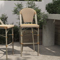 Flash Furniture SDA-AD642001-F-BS-NATWH-LTNAT-GG Lourdes Stackable Indoor/Outdoor French Bistro 30
