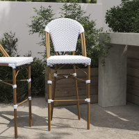 Flash Furniture SDA-AD642001-F-BS-WHGY-NAT-GG Lourdes Stackable Indoor/Outdoor French Bistro 30