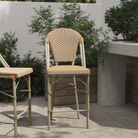 Flash Furniture SDA-AD642001-F-CS-NATWH-LTNAT-GG Lourdes Stackable Indoor/Outdoor French Bistro 26
