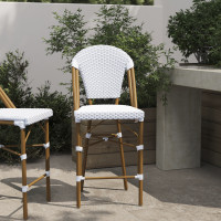 Flash Furniture SDA-AD642001-F-CS-WHGY-NAT-GG Lourdes Stackable Indoor/Outdoor French Bistro 26