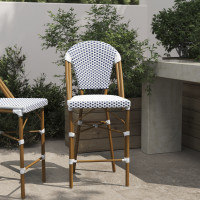 Flash Furniture SDA-AD642001-F-CS-WHNVY-NAT-GG Lourdes Stackable Indoor/Outdoor French Bistro 26